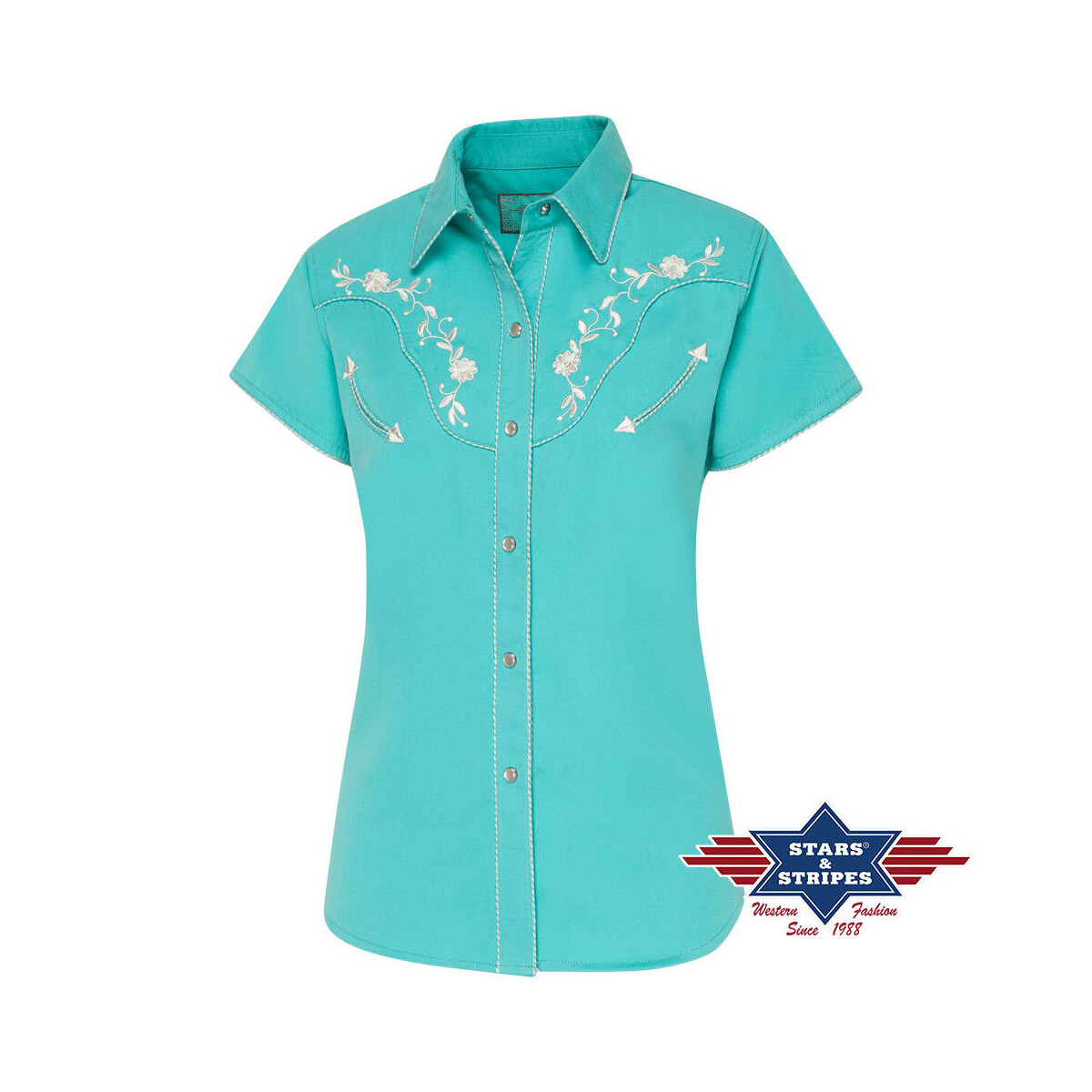 Kurzarm Westernbluse Avery