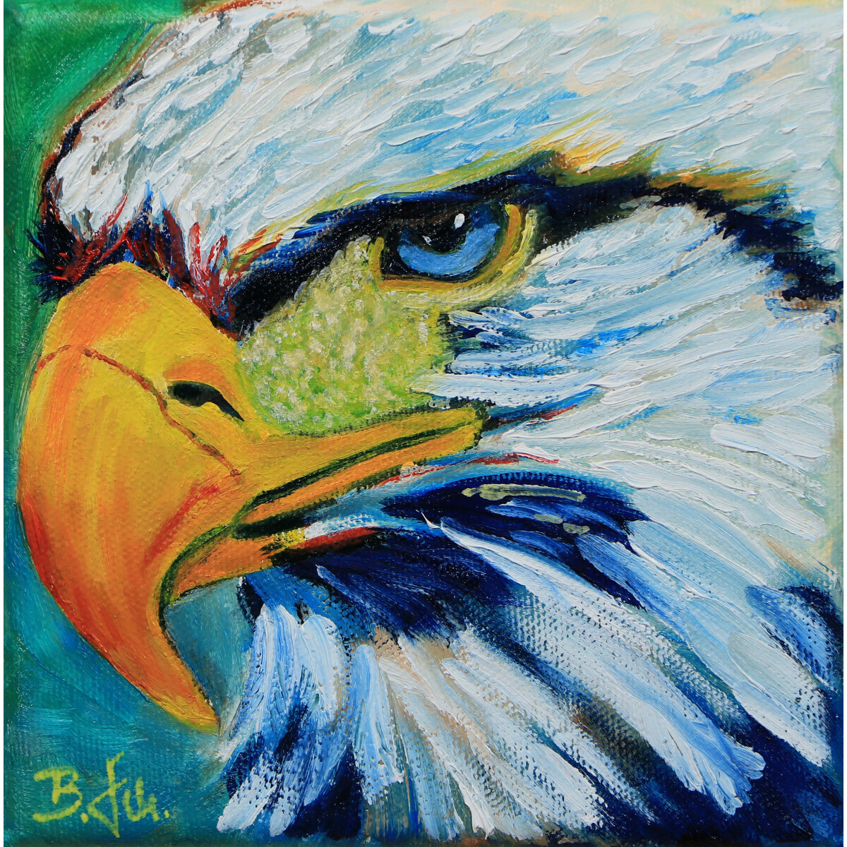 Eagle - stretched canvas - 10x10 cm