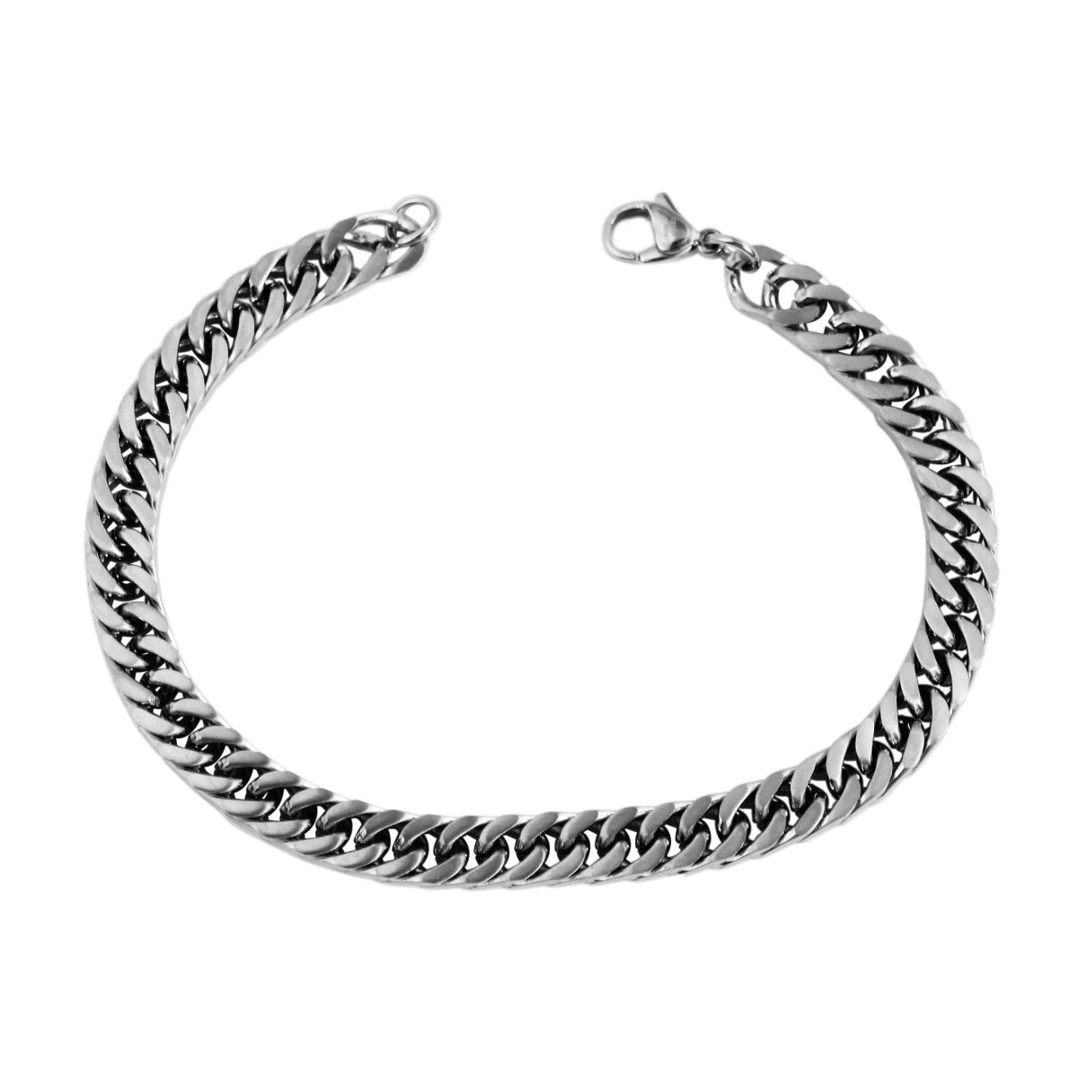 Akzent Panzerarmband aus Edelstahl, silberfarben 21cm