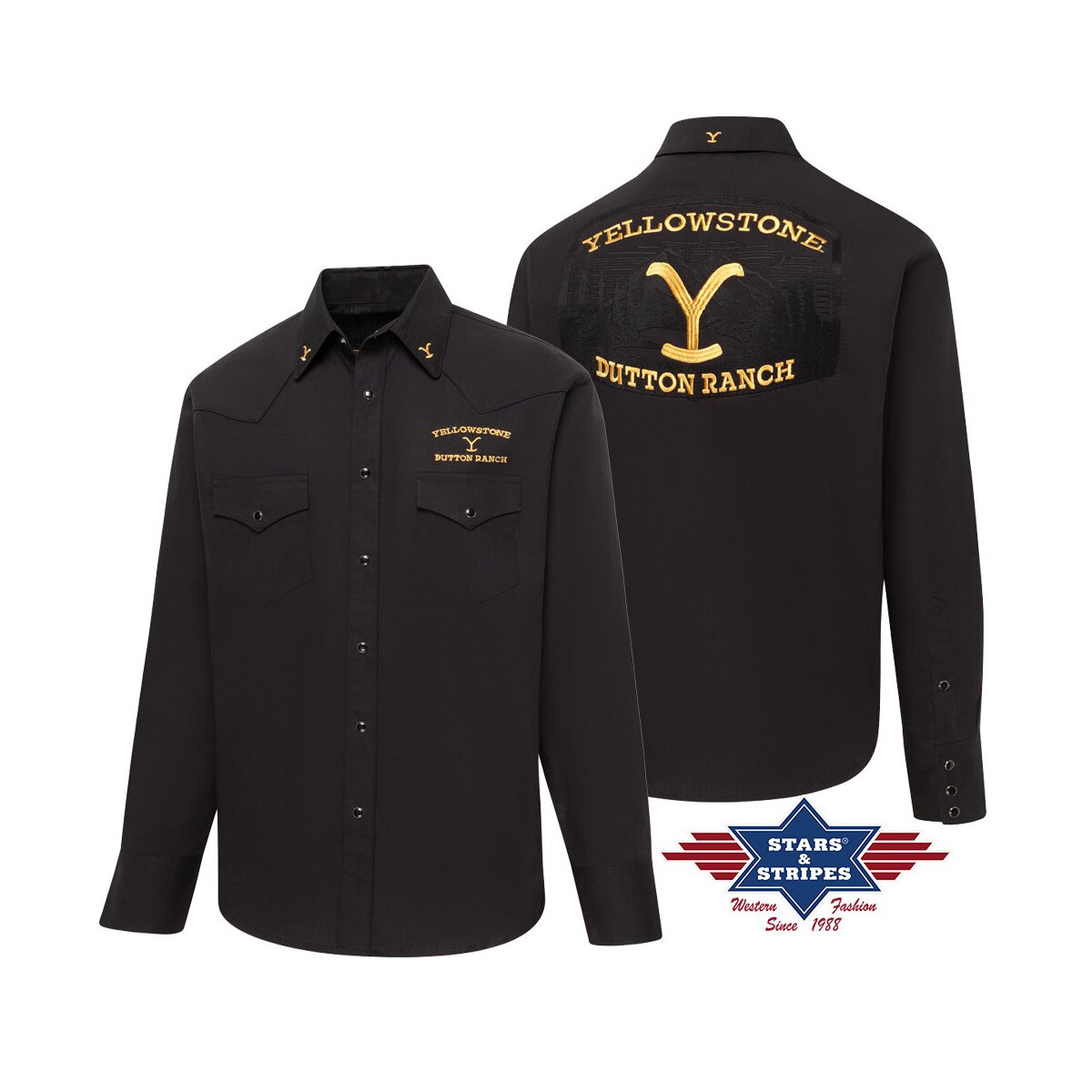 Exquisites Yellowstone Westernhemd mit zweifarbiger...