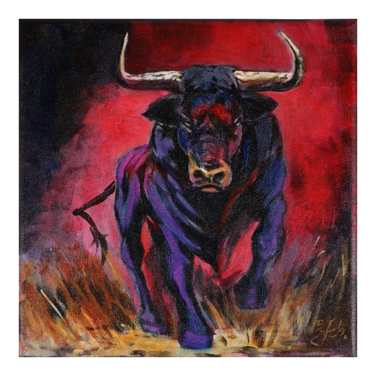 Krafttier / Seelentier "Stier" - 20x20 cm,...