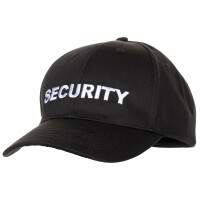 Cap mit Schild, schwarz, bestickt, SECURITY