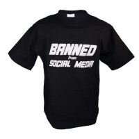 T-Shirt "Banned From Social Media", schwarz M