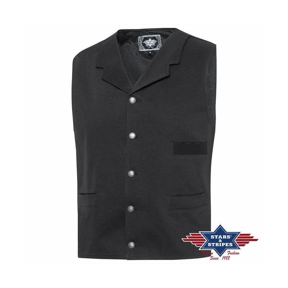 Schwarze Old-Style Weste Earp v. Stars&Stripes