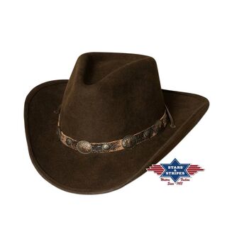Westernhut Cowboyhut -EL DORADO- 100% Wollfilz formbare Krempe