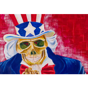 Uncle Sam Dead Tod Acrylgemälde, Wandbild, I want you! 80x100cm, signiert