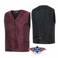 Old Style Weste Red Bluff, Paisley, bordeaux XXL